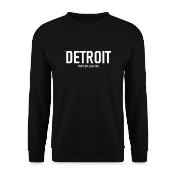 Detroit - City of Lights - USA - Michigan - Unisex Sweatshirt - black - Front - Alina (178cm) & Michal (187cm)