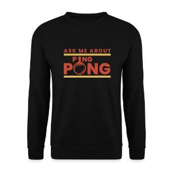 Ping Pong Vintage Dire Cadeau Table de Sport Tenni - Sweat-shirt Unisexe - noir - Devant - Alina (178cm) & Michal (187cm)