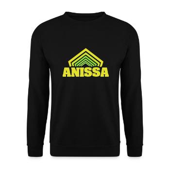 Anissa as a given name - Unisex Sweatshirt - black - Front - Alina (178cm) & Michal (187cm)