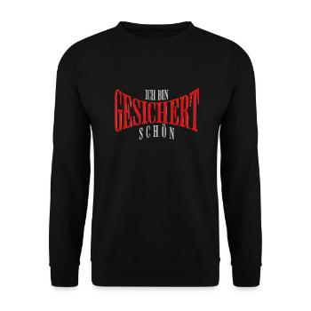 Gesichert schön - Unisex Pullover - Schwarz - Vorne - Alina (178cm) & Michal (187cm)
