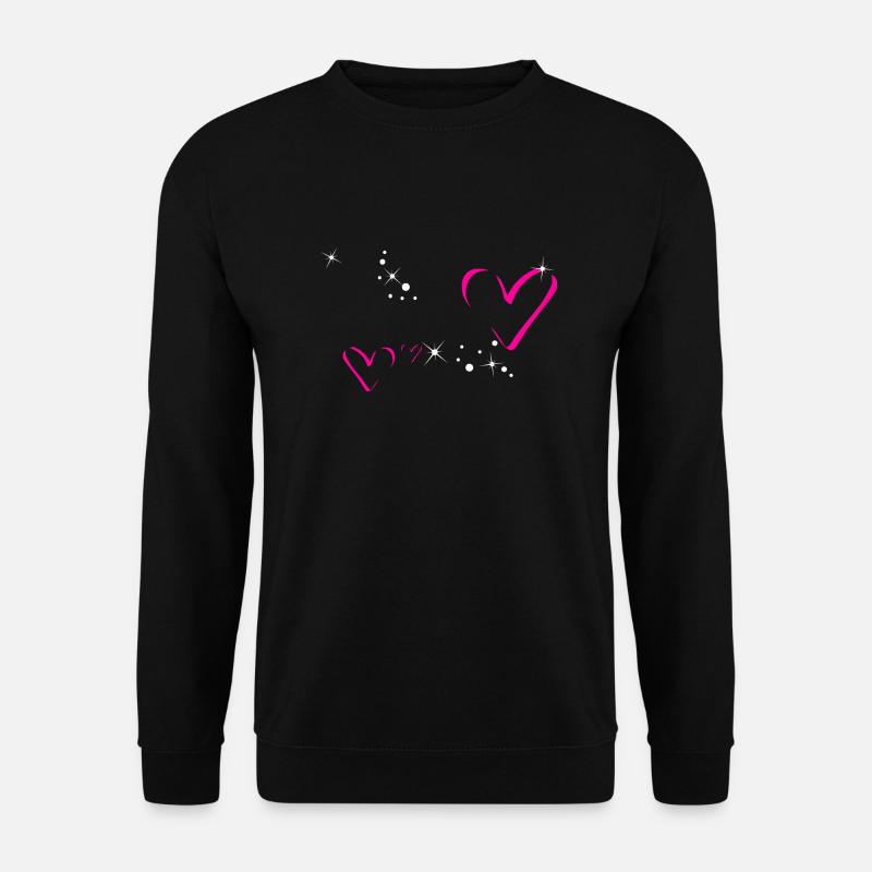 Glitzer Herzen Pink Personalisierbar - Unisex Pullover - Schwarz