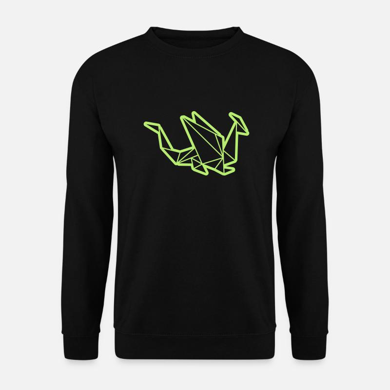 Origami: stolzer Drache - Unisex Pullover - Schwarz
