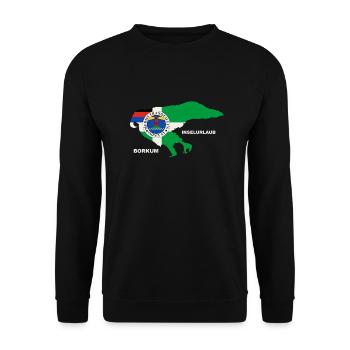 Borkum Urlaub Nordsee Holiday - Unisex Pullover - Schwarz - Vorne - Alina (178cm) & Michal (187cm)