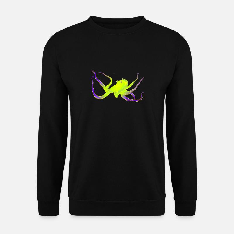 Krake neon - Unisex Pullover - Schwarz