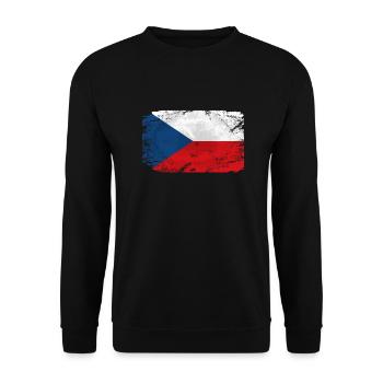 Czech Republic Flag - Unisex Pullover - Schwarz - Vorne - Alina (178cm) & Michal (187cm)