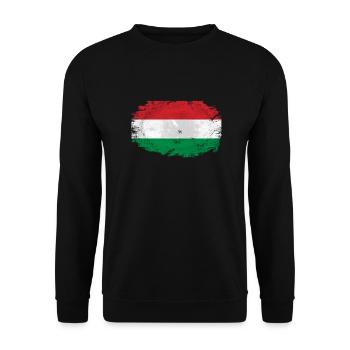 Hungary Flag - Unisex Pullover - Schwarz - Vorne - Alina (178cm) & Michal (187cm)
