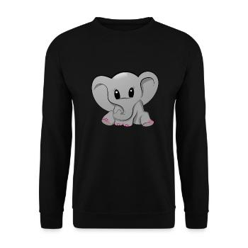 Elefant Elefantenbaby Babyfant - Unisex Pullover - Schwarz - Vorne - Alina (178cm) & Michal (187cm)