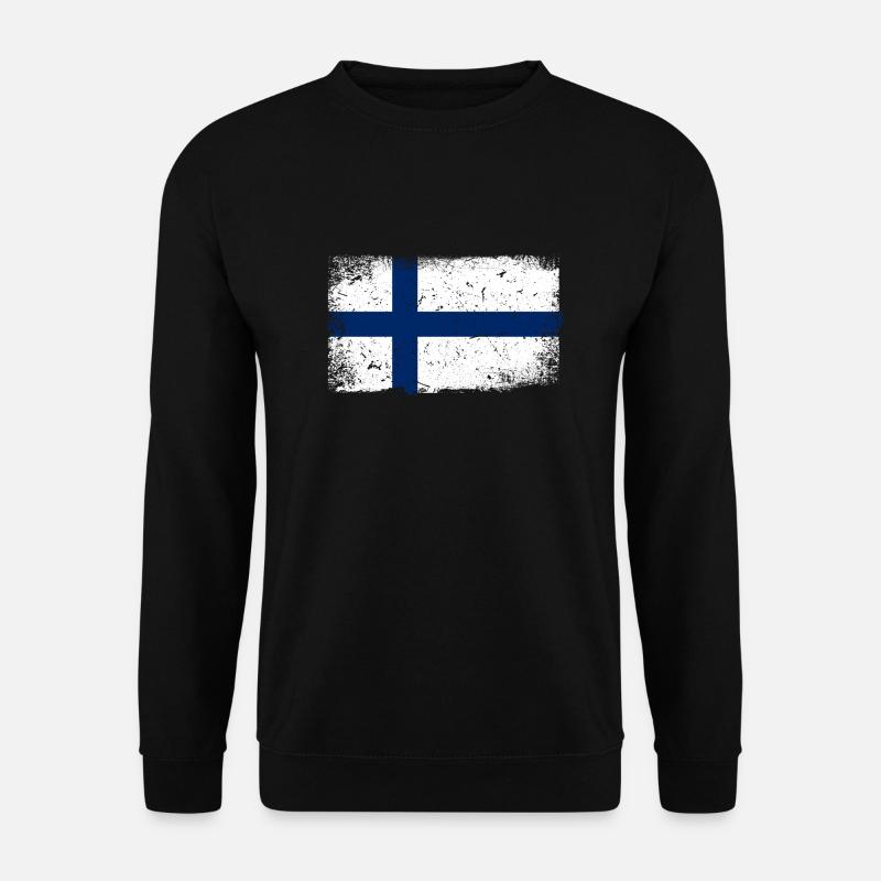 Finnland Flagge - Unisex Pullover - Schwarz