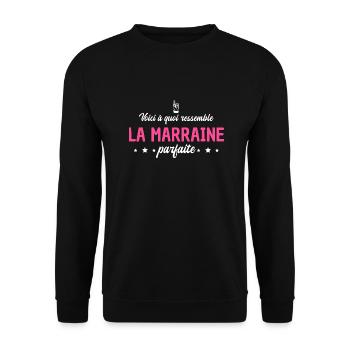 voici à quoi ressemble la marraine parfaite - Sweat-shirt Unisexe - noir - Devant - Alina (178cm) & Michal (187cm)
