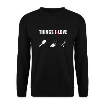 Things i love Gärtner Gardener - Unisex Sweatshirt - black - Front - Alina (178cm) & Michal (187cm)