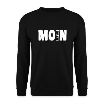 Moin Servus | White - Unisex Pullover - Schwarz - Vorne - Alina (178cm) & Michal (187cm)