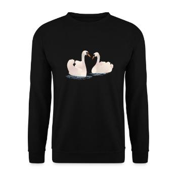 Cygnes - Sweat-shirt Unisexe - noir - Devant - Alina (178cm) & Michal (187cm)