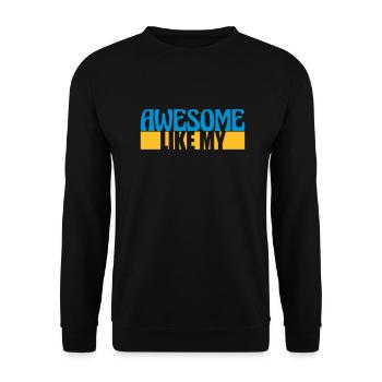 Template Vorlage Awesome Like - Unisex Sweatshirt - black - Front - Alina (178cm) & Michal (187cm)