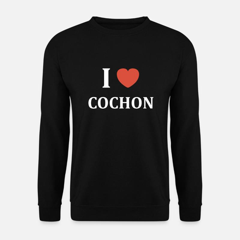i love cochon - Sweat-shirt Unisexe - noir