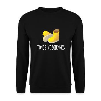 tongs vosgiennes - Sweat-shirt Unisexe - noir - Devant - Alina (178cm) & Michal (187cm)