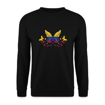 Venezuela Venezuelan Venezuela Flag Butterflies - Unisex Sweatshirt - black - Front - Alina (178cm) & Michal (187cm)