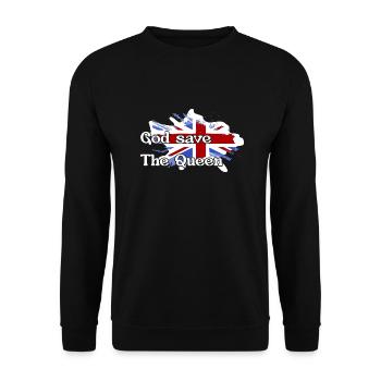 god save the queen - Queen of England - Unisex Sweatshirt - black - Front - Alina (178cm) & Michal (187cm)
