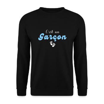C'est un garçon-annonce grossesse - Sweat-shirt Unisexe - noir - Devant - Alina (178cm) & Michal (187cm)