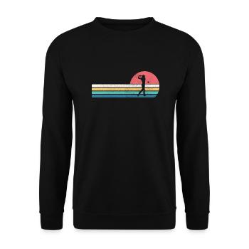 Golf Golfer Vintage Sport - Unisex Pullover - Schwarz - Vorne - Alina (178cm) & Michal (187cm)