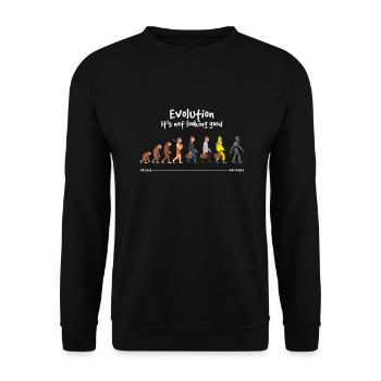 Evolution sieht es nicht gut aus - Unisex Pullover - Schwarz - Vorne - Alina (178cm) & Michal (187cm)