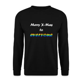 LGBTQ Merry Christmas to all Rainbow Flag - Unisex Sweatshirt - black - Front - Alina (178cm) & Michal (187cm)