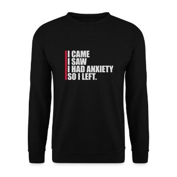 J’avais de l’anxiété en disant - Sweat-shirt Unisexe - noir - Devant - Alina (178cm) & Michal (187cm)