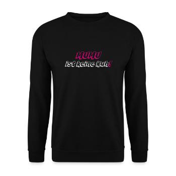 Mumu ist keine Kuh - Unisex Pullover - Schwarz - Vorne - Alina (178cm) & Michal (187cm)