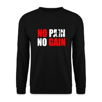Pas de douleur pas de gain devis - Sweat-shirt Unisexe - noir - Devant - Alina (178cm) & Michal (187cm)