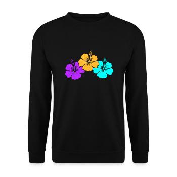 hibiskus - Unisex Pullover - Schwarz - Vorne - Alina (178cm) & Michal (187cm)
