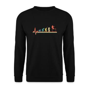 Athletics Hurdles Evolution - Unisex Sweatshirt - black - Front - Alina (178cm) & Michal (187cm)