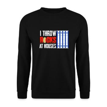 Je jette des pierres sur les maisons Curling Curler Sport de glace - Sweat-shirt Unisexe - noir - Devant - Alina (178cm) & Michal (187cm)