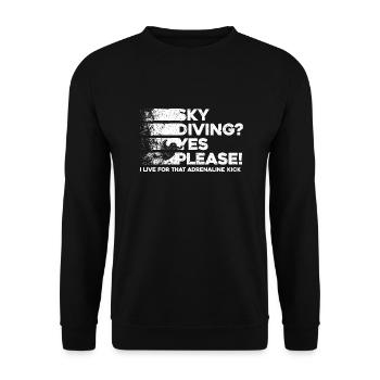 Conception de la fièvre de Sky Plunge. Cadeau d’adrénaline parfait - Sweat-shirt Unisexe - noir - Devant - Alina (178cm) & Michal (187cm)