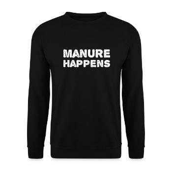 Mist passiert - Lustiges Bauern Design - Unisex Pullover - Schwarz - Vorne - Alina (178cm) & Michal (187cm)