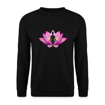 Lotus Meditation Inner Peace - Unisex Sweatshirt - black - Front - Alina (178cm) & Michal (187cm)