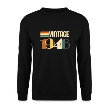 Vintage 1946 - 1946 Birthday Gift - Unisex Sweatshirt - black - Front - Alina (178cm) & Michal (187cm)