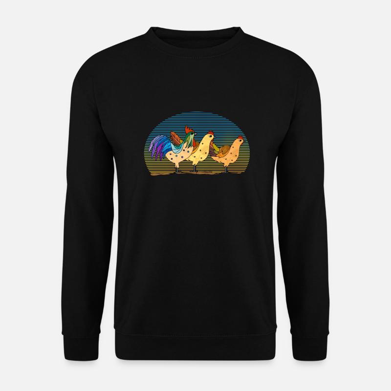 Hahn und Hühner - Unisex Pullover - Schwarz