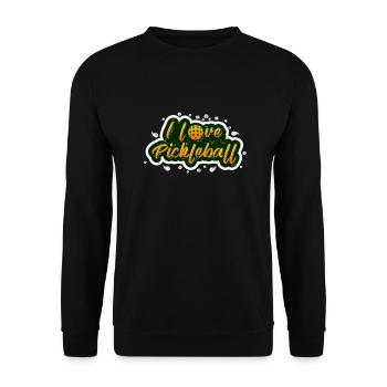J’adore le pickleball - Sweat-shirt Unisexe - noir - Devant - Alina (178cm) & Michal (187cm)