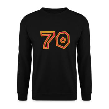 70. 70 ANS. 70e ANNIVERSAIRE. ANNIVERSAIRE 70 ANS. - Sweat-shirt Unisexe - noir - Devant - Alina (178cm) & Michal (187cm)
