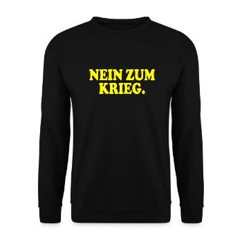 Nein zum krieg - Unisex Pullover - Schwarz - Vorne - Alina (178cm) & Michal (187cm)