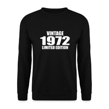 Vintage 1972 Geburtstag 1972 - Retro 1972 - Unisex Pullover - Schwarz - Vorne - Alina (178cm) & Michal (187cm)