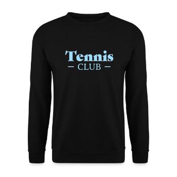 Tennis Club Pocket print - Blue - Unisex Sweatshirt - black - Front - Alina (178cm) & Michal (187cm)