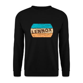 Lennox Vintage Text - Unisex Pullover - Schwarz - Vorne - Alina (178cm) & Michal (187cm)