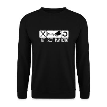 Eat Sleep Piano Repeat Daily Eat Sleep Play - Unisex Sweatshirt - black - Front - Alina (178cm) & Michal (187cm)