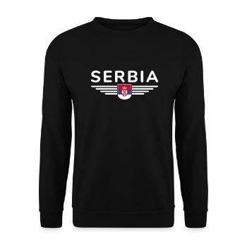 Design Serbie – Fierté et passion - Sweat-shirt Unisexe - noir - Devant - Alina (178cm) & Michal (187cm)