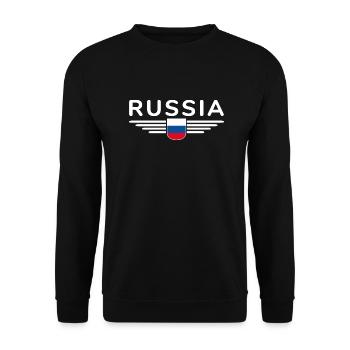 Russland T-Shirt – Stolz und Tradition - Unisex Pullover - Schwarz - Vorne - Alina (178cm) & Michal (187cm)