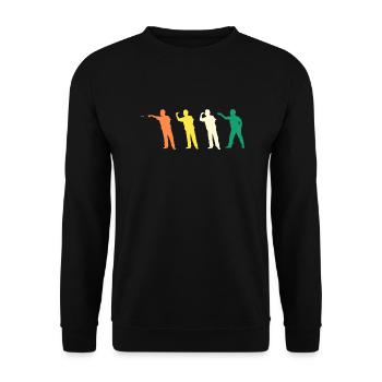 Dartspieler Evolution Darts - Unisex Pullover - Schwarz - Vorne - Alina (178cm) & Michal (187cm)