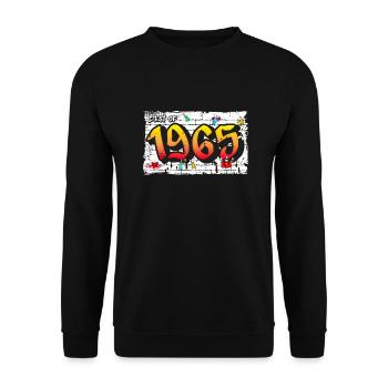Iconic 1965 Graffiti – 60 Years of Timeless - Unisex Sweatshirt - black - Front - Alina (178cm) & Michal (187cm)