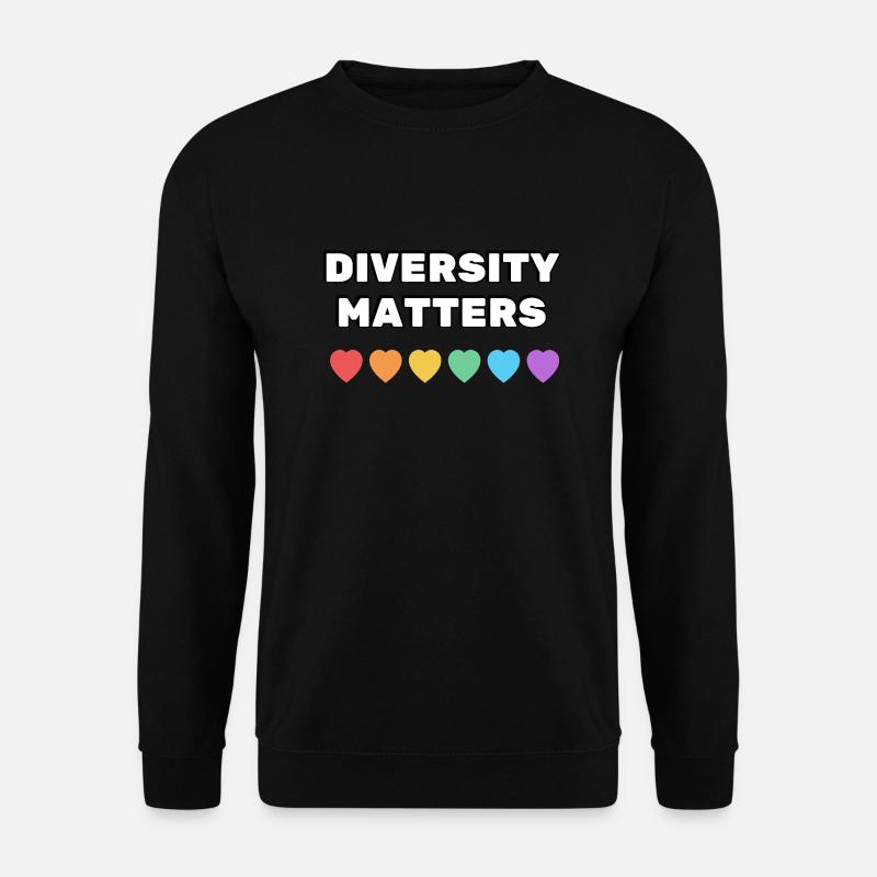Diversity Matters Rainbow Hearts - Unisex Sweatshirt - black