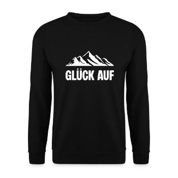 Glueck auf Berg Erzgebirge - Unisex Pullover - Schwarz - Vorne - Alina (178cm) & Michal (187cm)