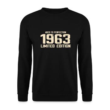 1963 Limited edition 1963 Geburtstag 1963 Retro - Unisex Pullover - Schwarz - Vorne - Alina (178cm) & Michal (187cm)